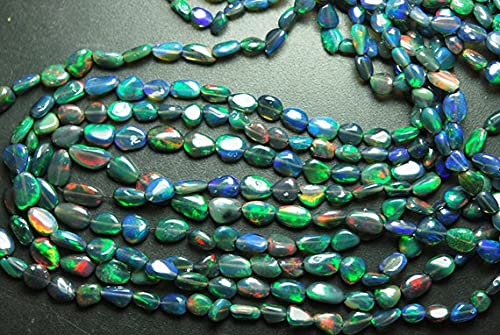 Perles opale noire de feu pépites 9-5mm pour fabriquer un cadeau d'anniversaire