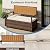75 Gallon Outdoor Storage Bench, All-Weather PE Rattan Deck Box with Seat, Wicker Patio Furniture for Cushions, Garden Tools, Pool Accessories, Water-Resistant and Durable (Brown White)