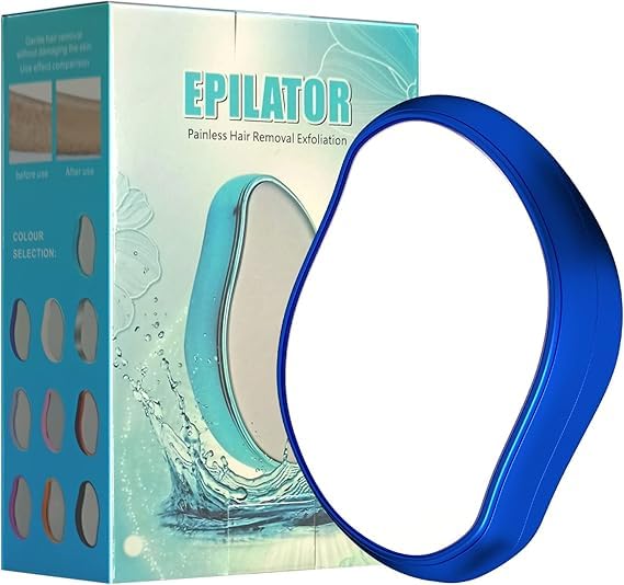 m trading Magic Crystal Hair Eraser for Women and Men, Hair Remover Painless Exfoliation Hair Removal Tool for Arms Legs Back, Washable Crystal Epilator Without Shaving for Smooth Skin Gifts (Blue)-image-34