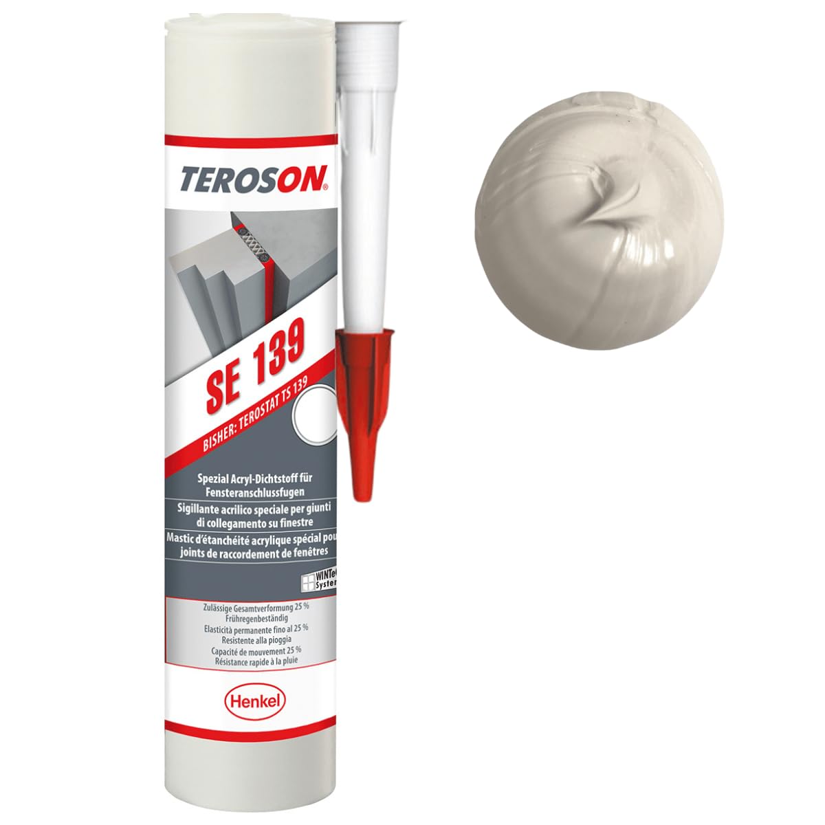 Acryl Dichtstoff Weiß SE139 Spezial Acryl für Fensteranschlussfugen - Anstrichverträglich - Alterungs- und witterungsbeständig - Dauerhaft Elastisch (3 x 300ml)