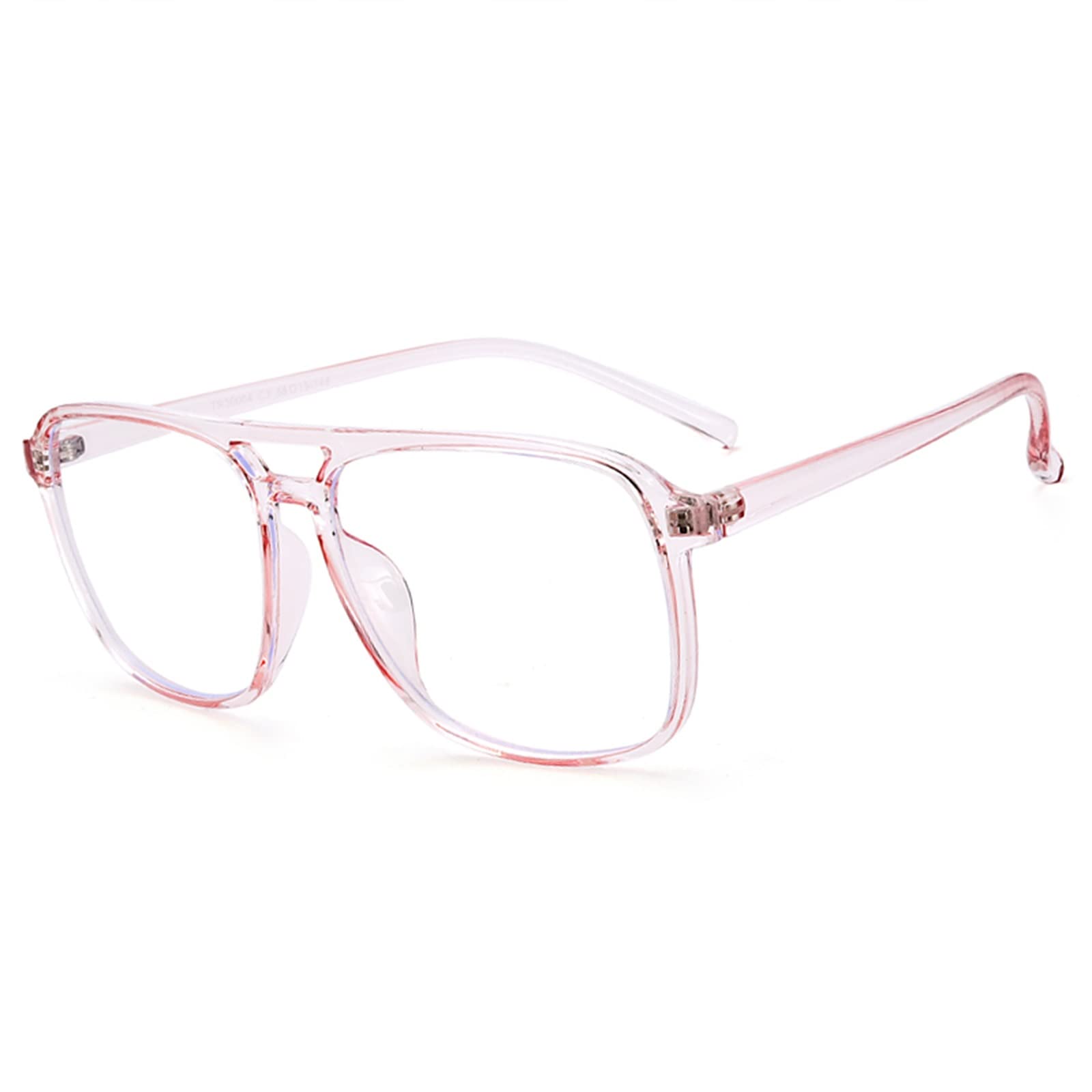 Okulary Do Czytania Blokujące Niebieskie Światło Dla Kobiet/Mężczyzn, Okulary Komputerowe Przeciw Zmęczeniu Oczu, Stylowe Kwadratowe Oprawki Antyodblaskowe/Pink/3.5