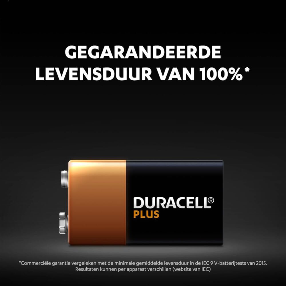 Duracell Plus 9 V Alkaline Batteries Pack de 10