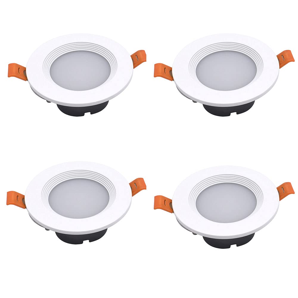 IUokLU 4 Pack Aluminum Downlights Recessed Lighting Meeting Room Eye Protection Disc Light Hotel Lobby Low Energy Consumption Canister Lights LED Can Lights,White Light-5W