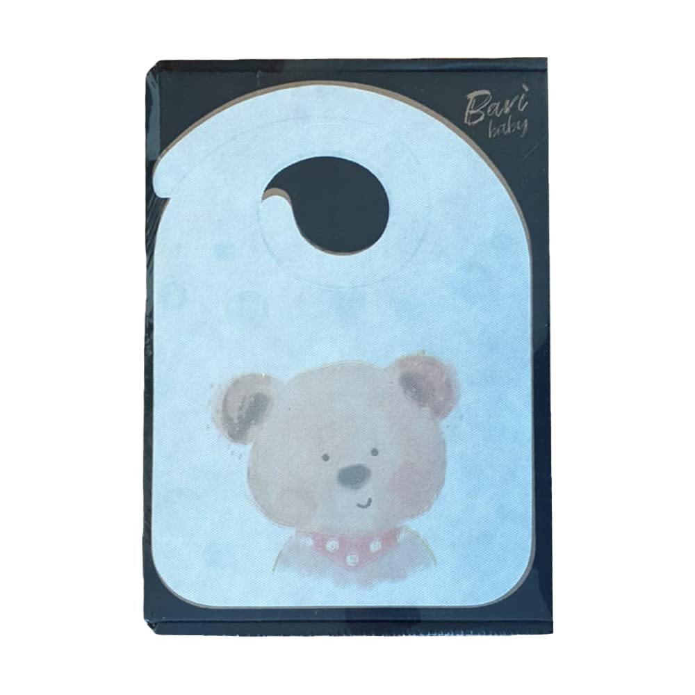 Lucgel Babero para niño/niña, diseño de osito Puppy, de TNT, desechable, 230 x 330 mm, 300 unidades, Color blanco., 230x330