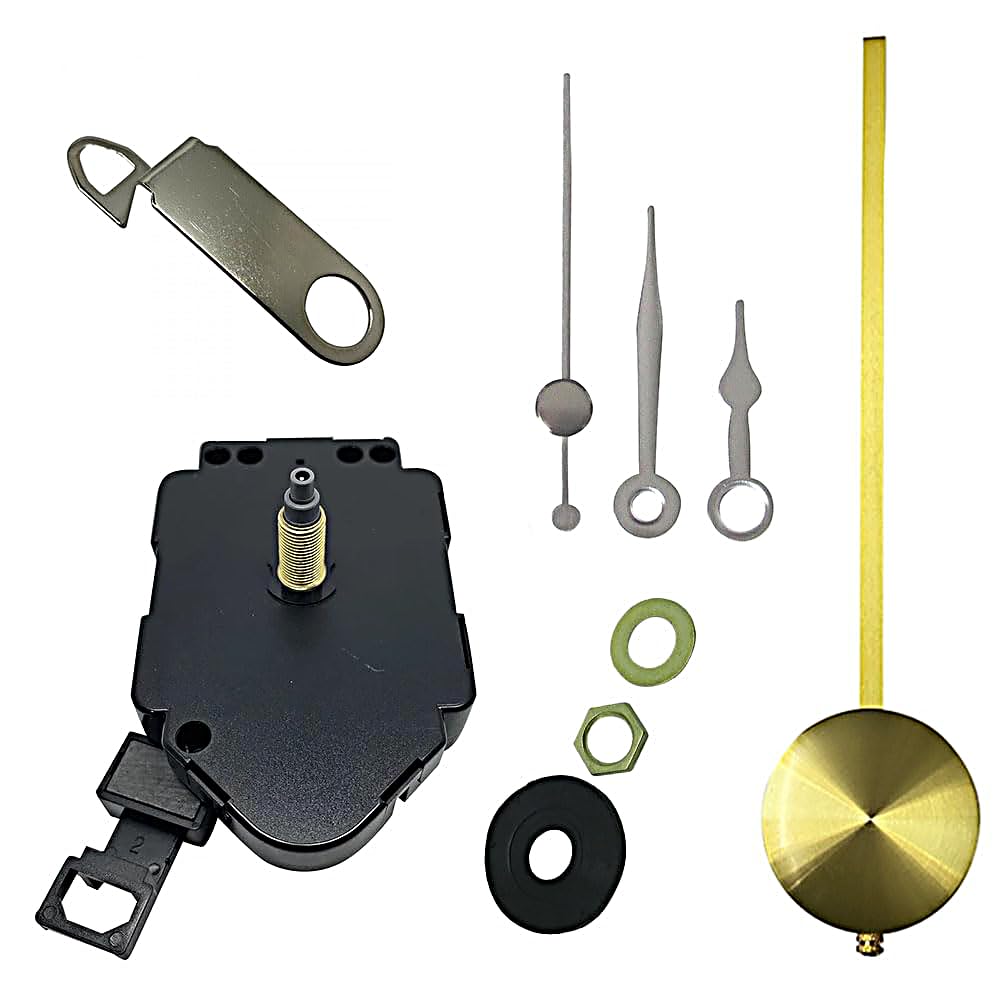 Dans Clock Shop Silver Complete Quartz Ticking Replacement Pendulum Clock Movement Mechanism Motor Parts Diy Repair (36Mm Hands)