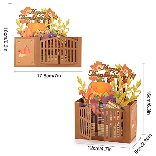 Giiffu 3D Thanksgiving Pop-Up Card – Handmade Happy Thanksgiving Card with Turkey & Pumpkin Design, Fall Greeting Card for Autumn Blessings & Thank You Wishes - Image 3