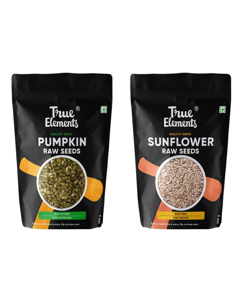 True Elements Pumpkin and Sunflower Seeds Combo 500g (250g * 2) - Raw Seeds for Eating | Edible Seeds Combo | Rich in Protein & Fibre-picture-22