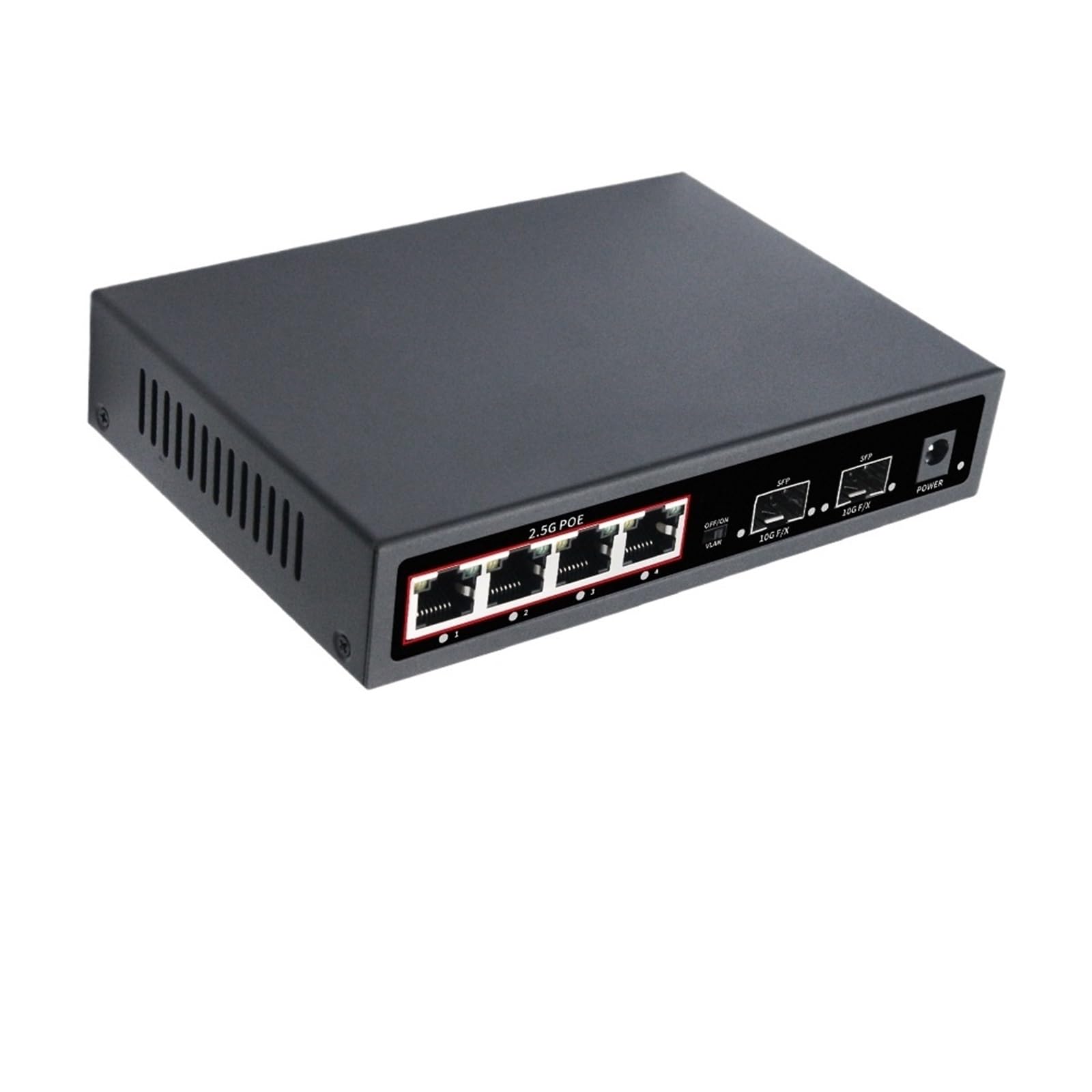 OSHZIKJII RJ45 Ethernet Switch 2.5Gbe 10G s-f.p+ Multi-gig Network Switch with for Uplink Unmanaged Plug and Play(Switch with A/.U Plug)