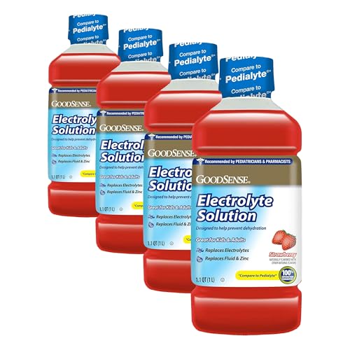 GoodSense Strawberry Electrolyte Solution, 33.8 Fluid Ounces (Pack of 4)