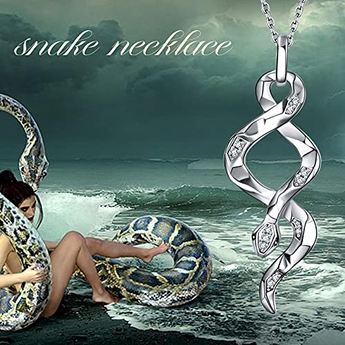 YFN Snake Pendant Necklace Gothic Jewelry Sterling Silver Animal Snake Necklaces for Women Men3