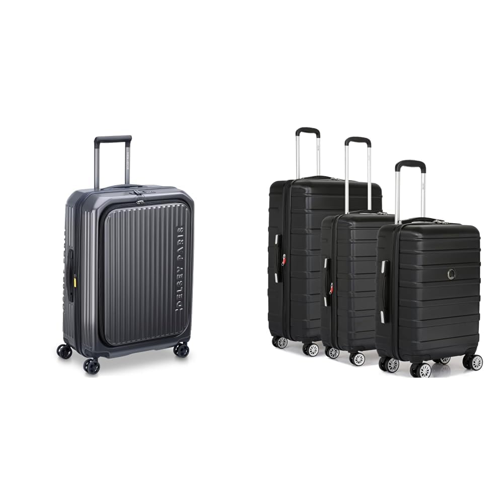 delsey paris SECURITIME Zip 66 CM Medium Check-in Polycarbonate and Expandable 8 Wheels Global + Margot Trolley Bags Set of 3 Cabin, Medium & Large Luggage Premium Hardside Polycarbonate-picture-11