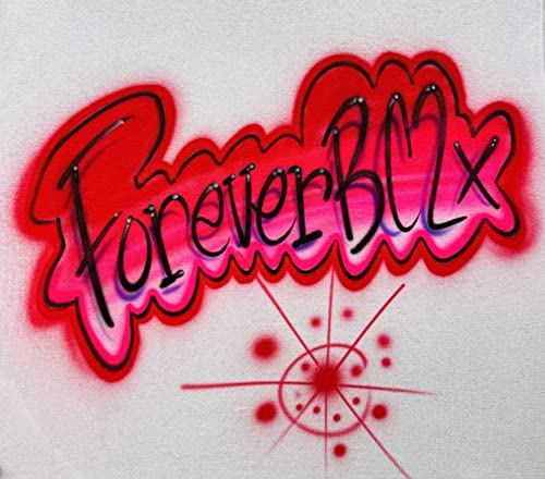 Airbrush Red & Pink Name Design T Shirt4