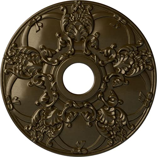 Ekena Millwork CM18NOBRS Norwich Ceiling Medallion, 18" OD x 3 1/2 ID x 1 3/8 P, Brass
