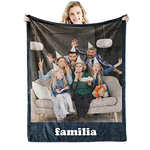Manta Personalizada con Foto,Manta Personalizada Suave Y Cómoda,Regalos Personalizados para El Día del Padre,Regalo Fotos Personalizadas para Mujeres, Hombres, Bebés, Parejas, Navidad Cover