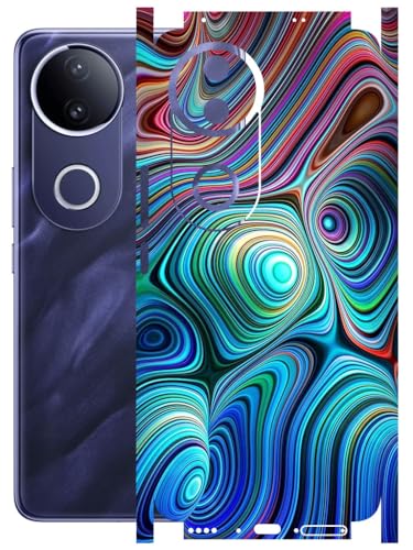 Image of AtOdds - Full Body Back Screen Guard Protector Film - Lamination Wrap Skin Sticker Compatible with VIVO T4R (5G) | Scratchproof Matte Finish (Water Paint)
