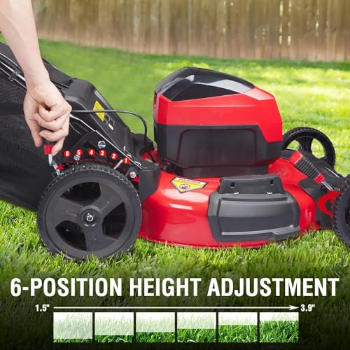 Image of PowerSmart Lawn Mower, 80V /21 Cordless Electric Lawn Mower, Push Lawn Mower, 3-in-1 Brushless Battery Lawn Mower with 6.0Ah Battery&Charger for Garden