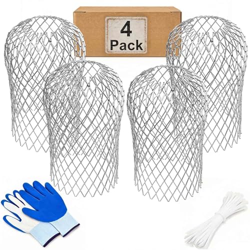 Faysazoy 4 Pack Upgrade Gutter Downspout Guards Heavy Duty Expandable Aluminum Gutter Filter Leaf Gutter Downspout Screen for 2-4In Downspout Guard Openings Stop Clogs from Leaves & Twigs
