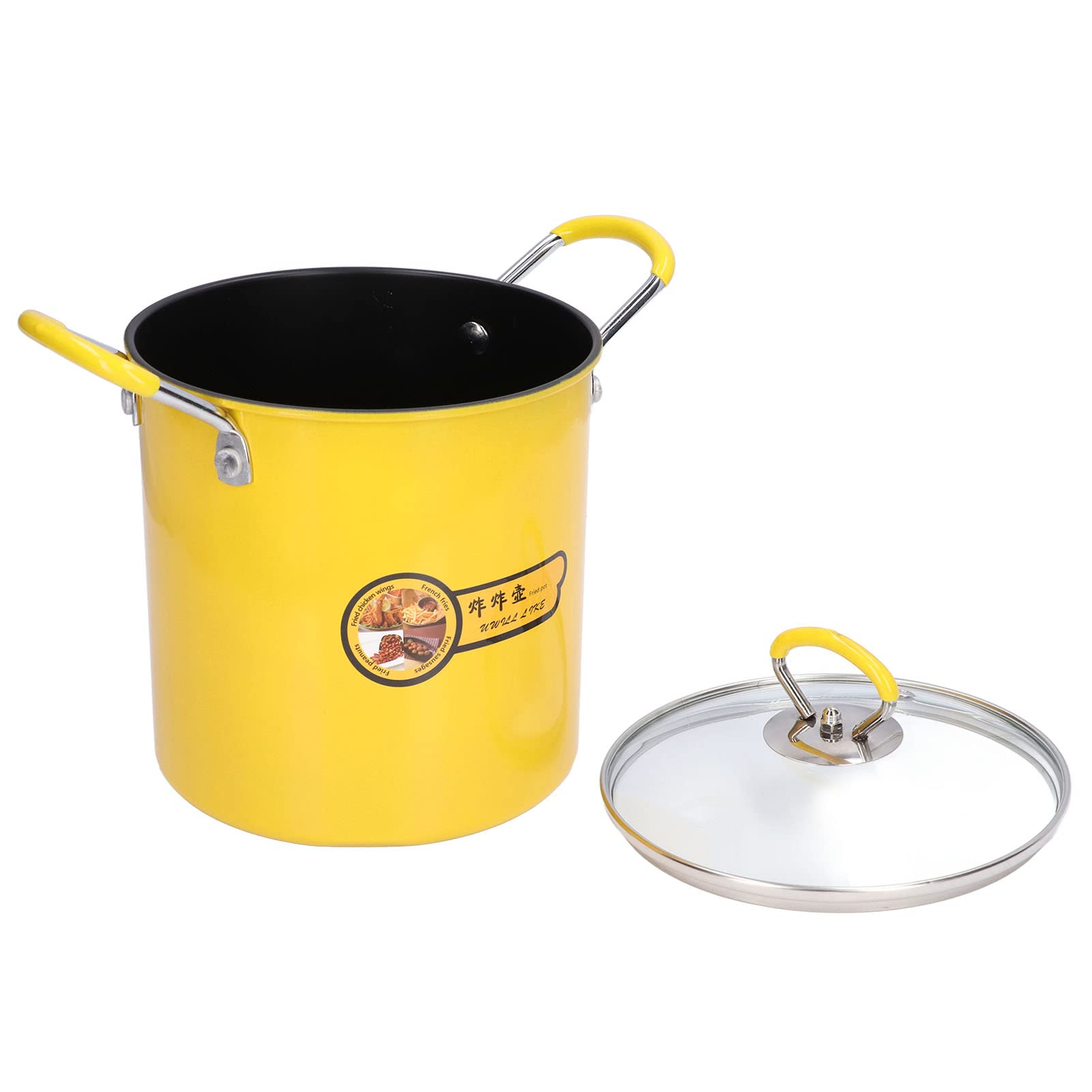 Panier à friteuse 3 L, poêle à frire en acier inoxydable, mini poêle à frire japonaise en acier inoxydable avec couvercle de filtre à huile pour la cuisine à domicile