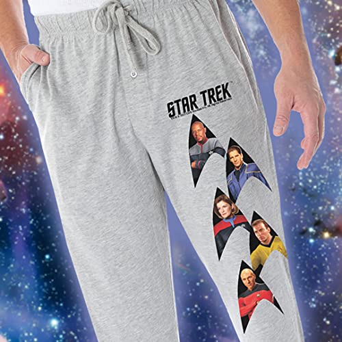 Star Trek Men's Captain Kirk Picard Janeway Archer Sisko Insignia Stack Lounge Pajama Pants3