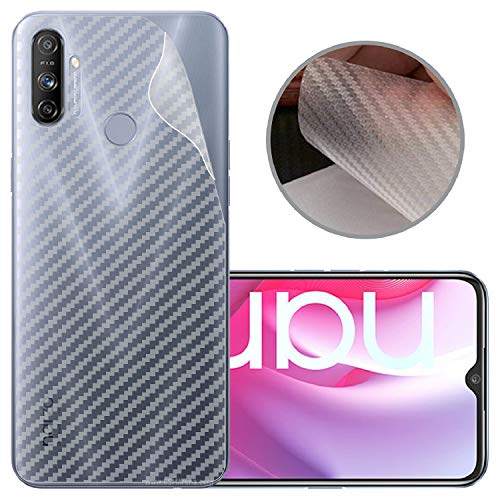Image of Compatible with Oppo Realme Narzo 20A Back Screen Protective Film Carbon Fiber Skin Transparent Screen Guard Sticker