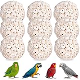 SevvyNaut 9 Pack Bird Toy Sola Balls, Natural Parrot Soft Chew Shredding & Foraging Toy, Bird Foot Balls for Cockatiel Conure Quaker Budgie Parakeet Bunny Guinea Pig Chinchilla Rabbit