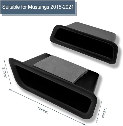 Miniatura 3 de Middrivr 2 cajas de almacenamiento lateral para puerta de automóvil, bandeja de plástico ABS para reposabrazos lateral, bolsillo para teléfono,