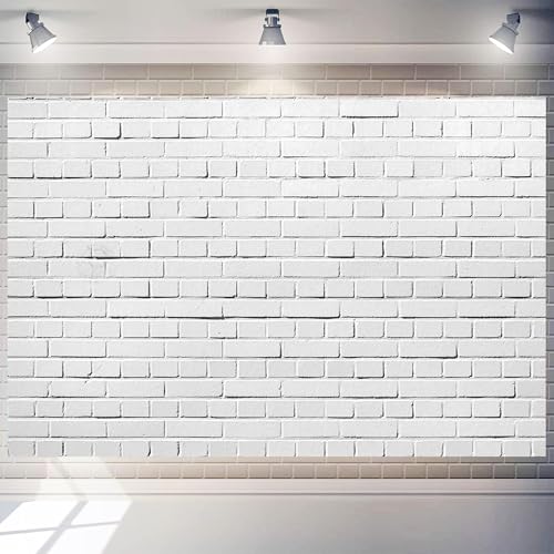 Fondo Fotográfico Ladrillo Blanco 10x8 ft Tela Poliéster miniatura 1