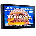 acrtmatic 50-55 inch Weatherproof Outdoor TV Cover with lock, Hard Cover and Durable, Clear Dust-proof Television Enclosure for Outside(Left Door), Full Motion TV Wall Mount and 2 Cooling Fans Include