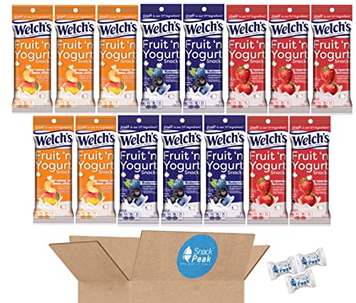 Welch’s Fruit ‘n Yogurt Variety Snack Peak Gift Box – Mango-Peach, Blueberry-Acai, and Strawberry