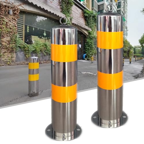 Paletto di parcheggio, barriera di sicurezza fissa in metallo con nastro riflettente, facile da installare