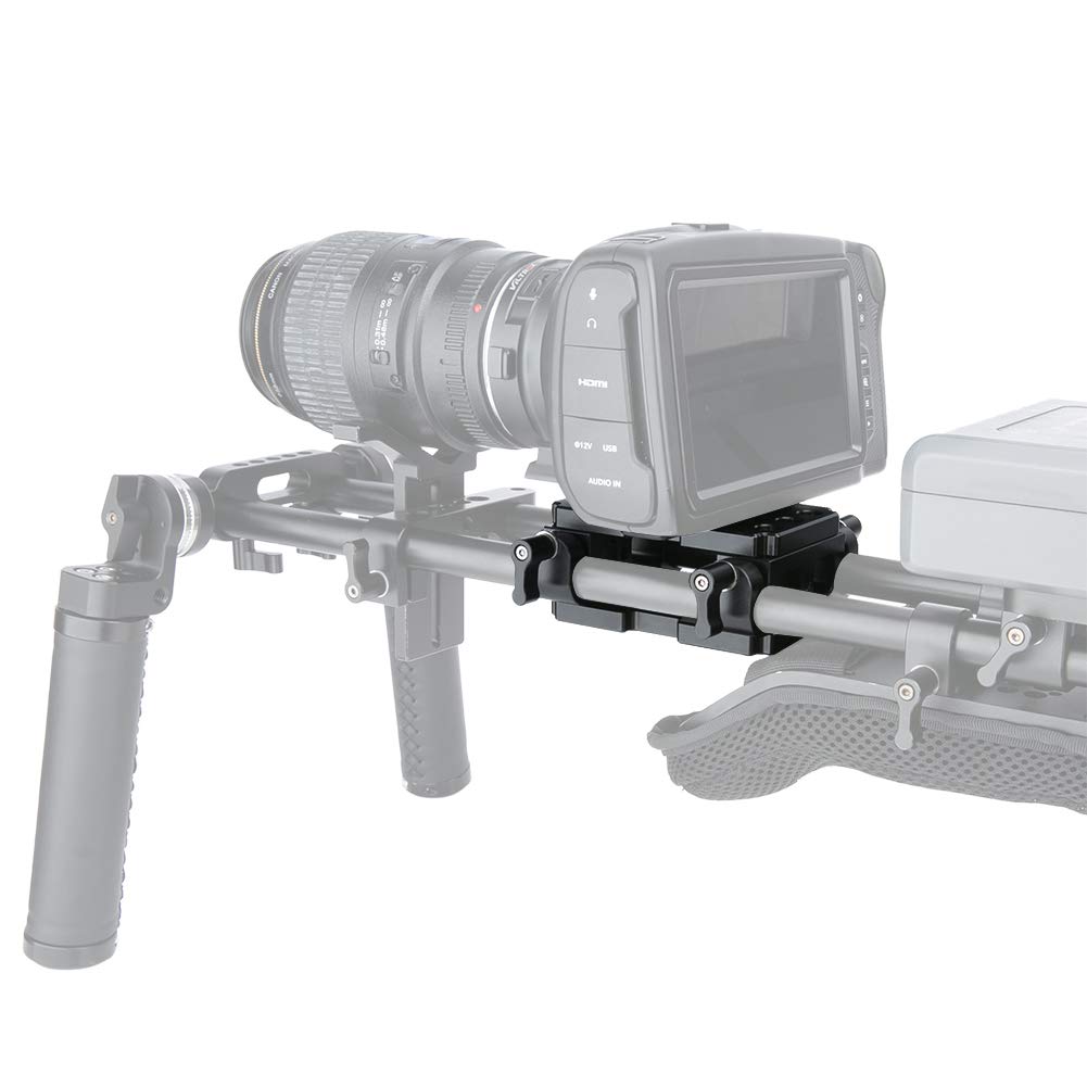 NICEYRIG Piastra base per treppiede con morsetto a staffa da 15mm per sistema di supporto a rulli da 15 mm per fotocamera DSLR