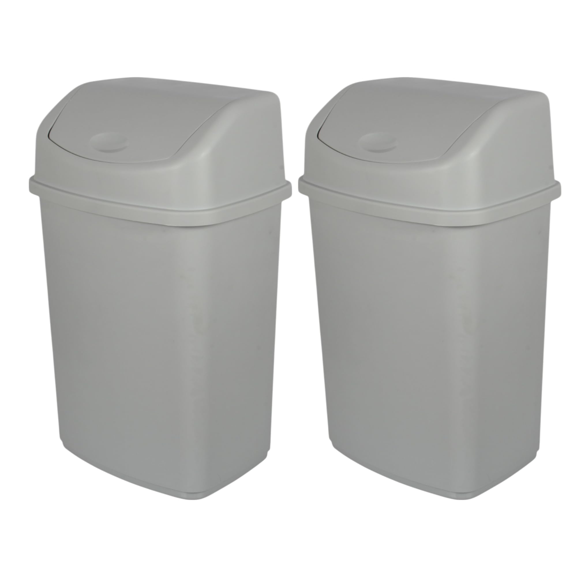 Jolie Max(Set of 2 Double Bin. 55L Extra Large Recycling Bins with Swing Lid – Durable Plastic Dustbin for Waste Management, Home & Office Use – Easy to Clean, 110L Total Capacity (GREY)