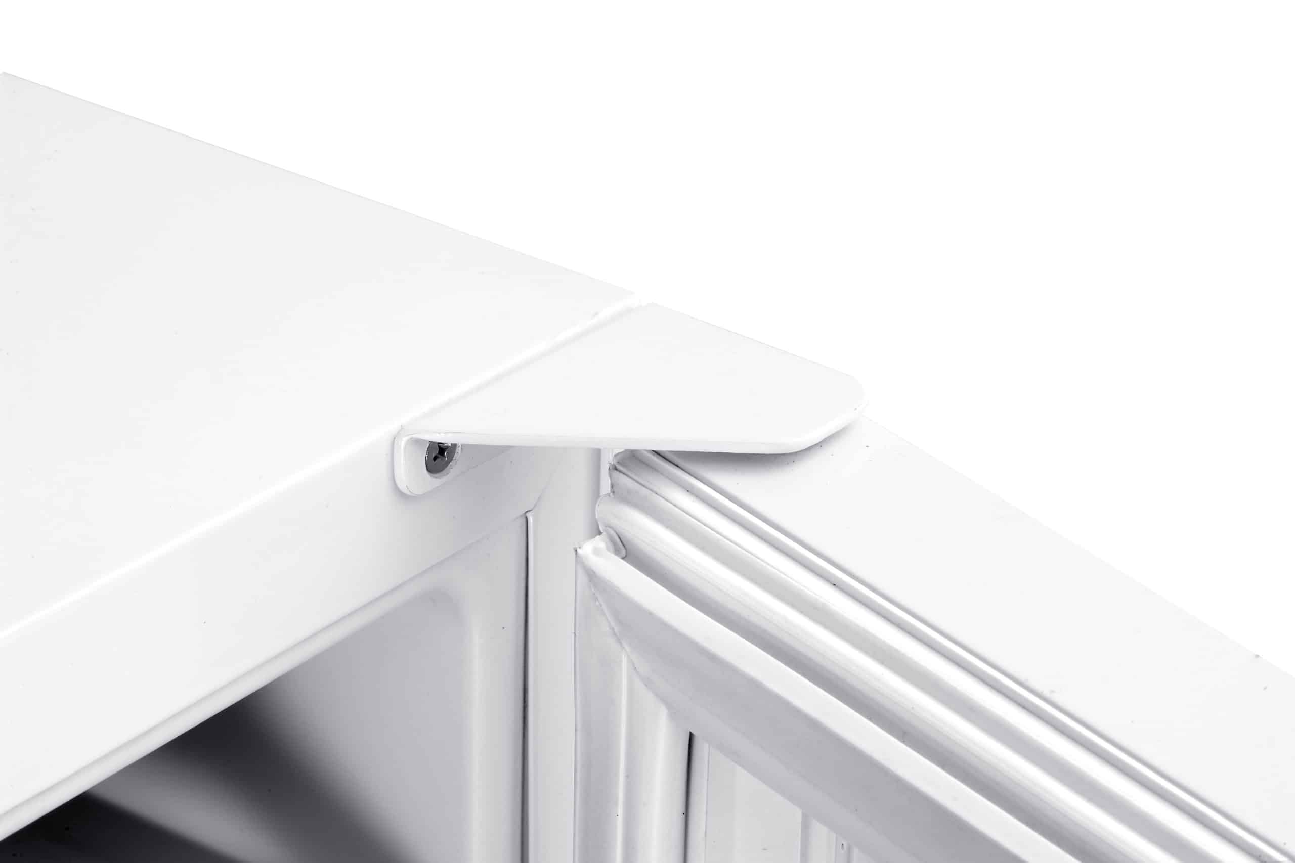 LV45W Weißer Einbau-Weinklimaschrank - Weinkühlschrank mit 2 Zonen - 45 Flaschen, geringer Energieverbrauch 116 kWh, Kompressorkühlung und 6 ausschiebbare Auflageflächen aus Buchenholz