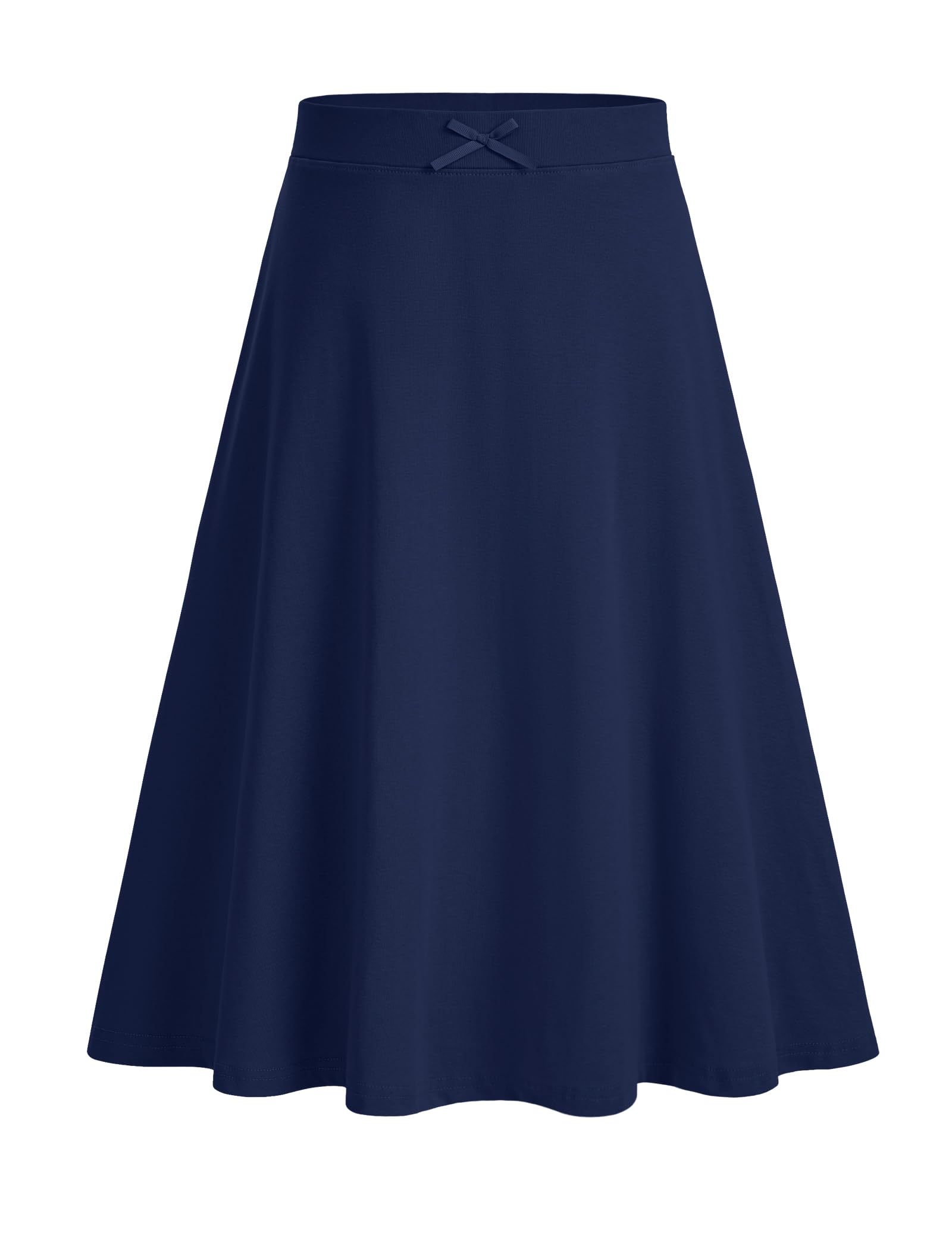 BOOPH Girls Skirts Kids A-Line Long Skirts Solid Uniform Skirts for Teen Girls