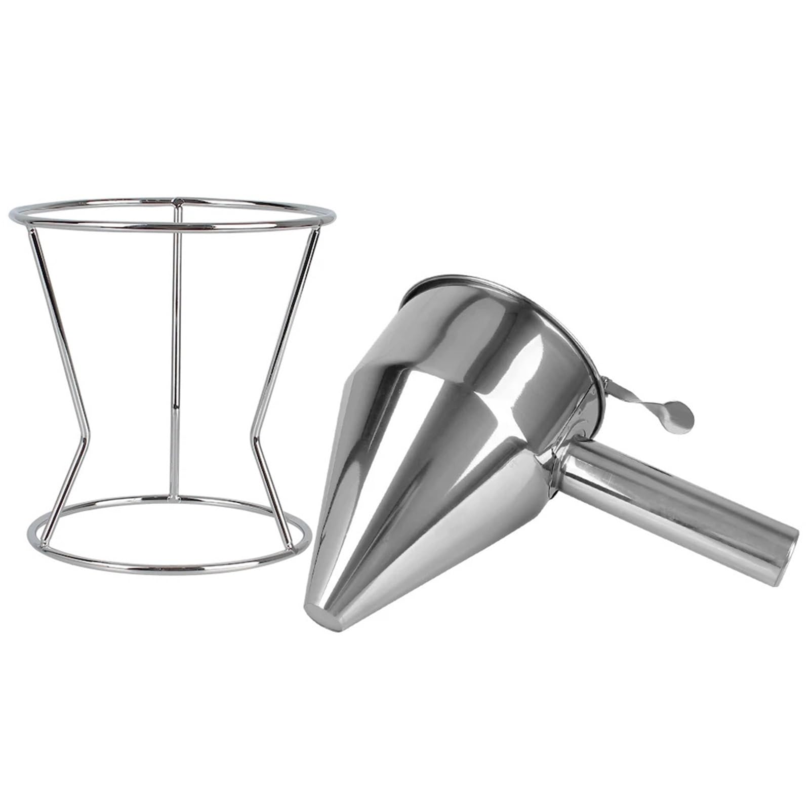 Distributore Pastella Dispenser for imbuto in acciaio inossidabile for cupcake, pancake, pastella, con cremagliera, salsa al cioccolato, crema, dosatore, strumenti a sfera for polpo