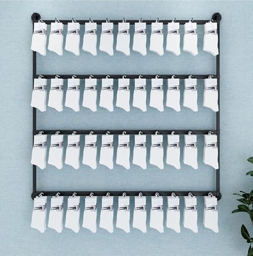 Soporte de metal para colgar en la pared para colgar en la pared para colgar en la joyería y collares, estantes de gancho para ahorrar espacio (negro, 150 x 3 x 100 cm)