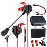 Gaming Earbuds 3.5mm Jack with Microphone Headset Gamer Noise Cancelling Stereo Wired Earphones with...