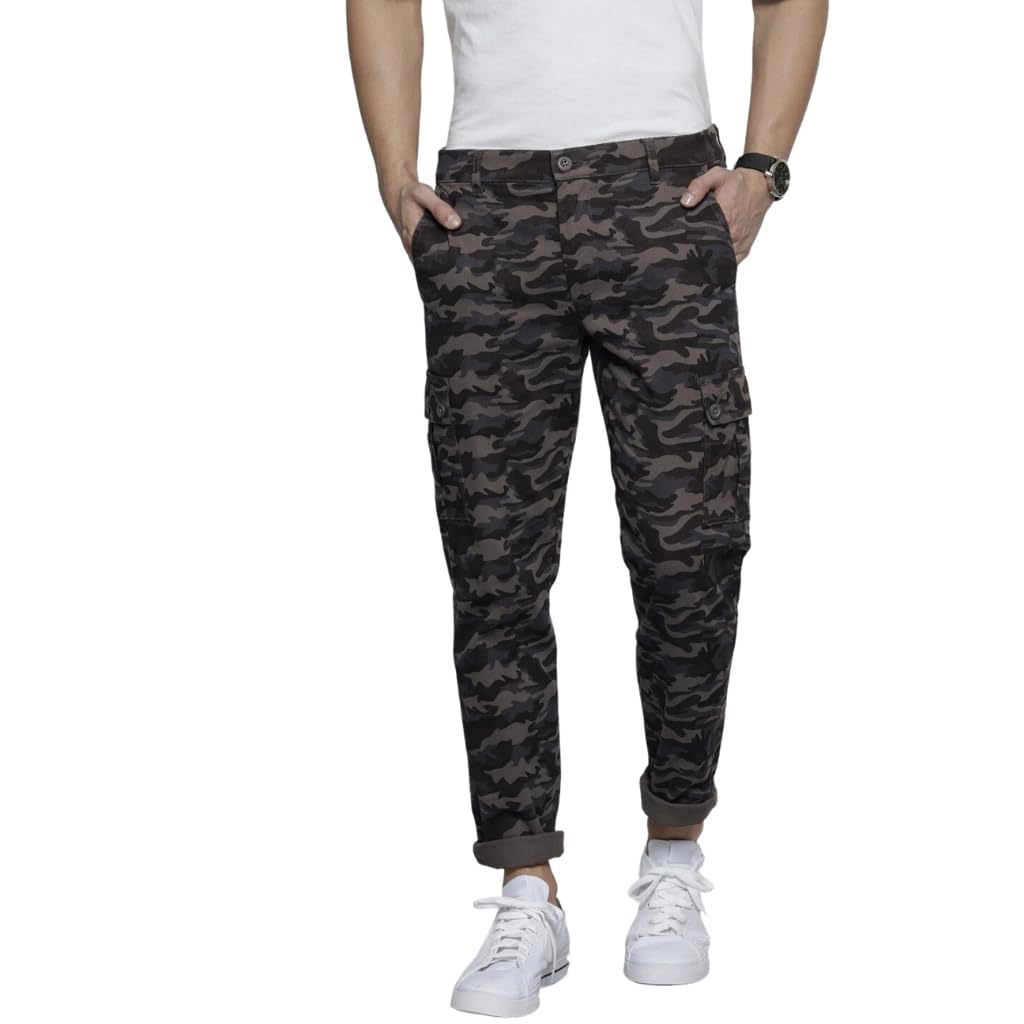 the indian garage co Men Slim Fit Camouflage Mid-Rise Cargos-picture-23