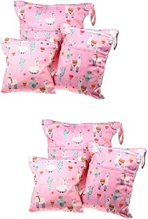 ibasenice 6 Peças Saco De Fraldas Impresso Sacos De Fraldas Sacos De Fraldas Sacos De Enfermagem Molhado Seco Saco De Fraldas Tote Organizador Bolsa De Fraldas Suja Saco Molhado Tpu Pano