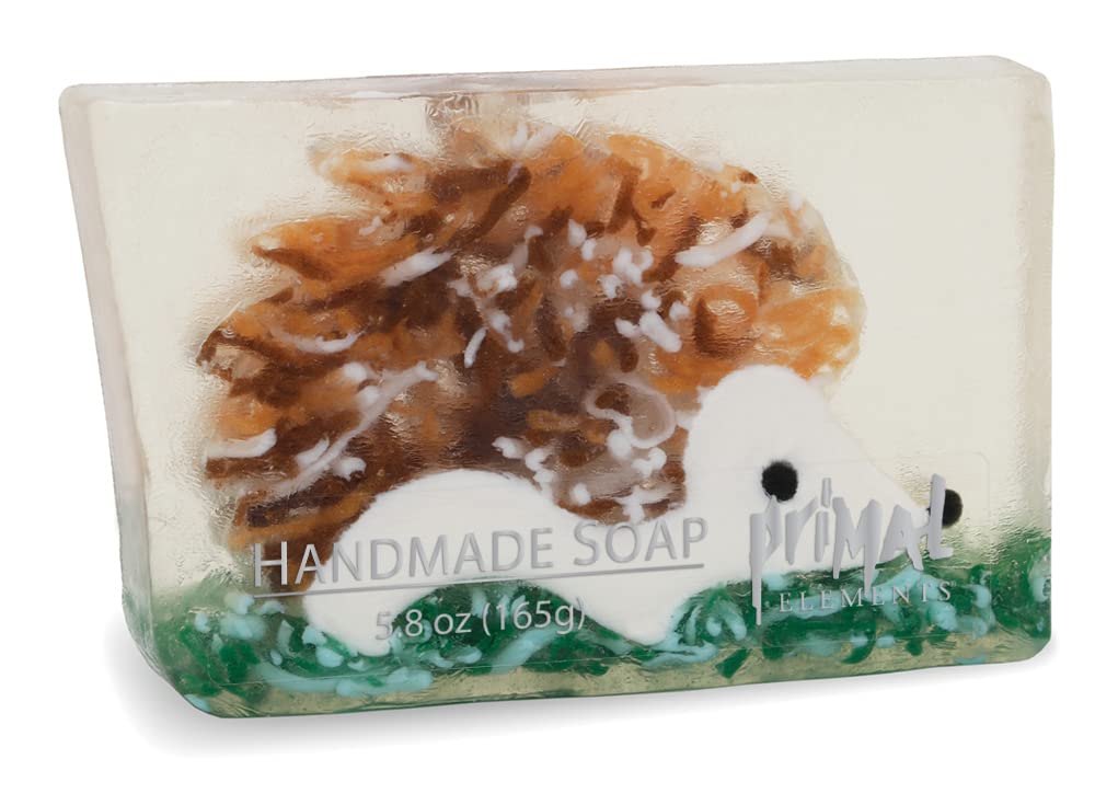 Primal Elements Glycerin Bar Soap | Helps All Skin Types, Sensitive, Oily & Dry Skin | NO PARABENS, VEGAN, GLUTEN FREE, 100% VEGETABLE BASE - (Hedgehog)