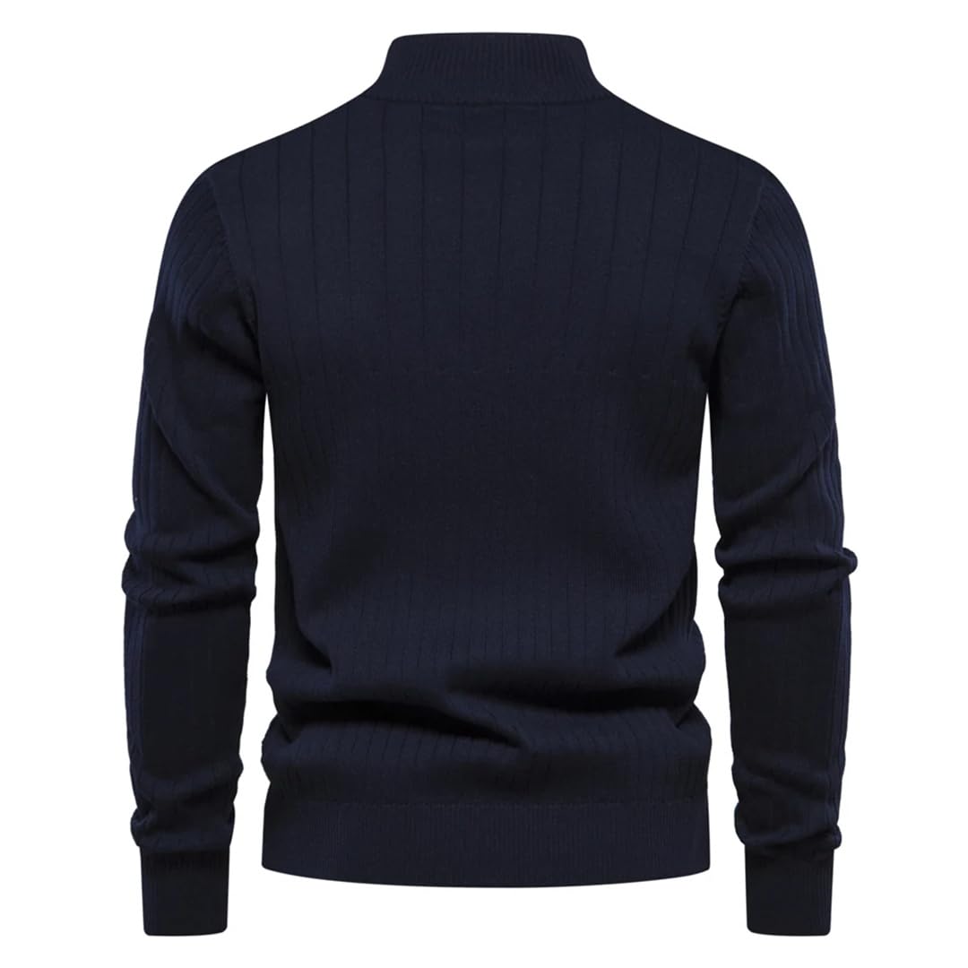 Disimlarl Autunno Zipper Pullover Maglioni per gli Uomini Caldo Inverno Mock Neck Cotone Maglione Lavorato
