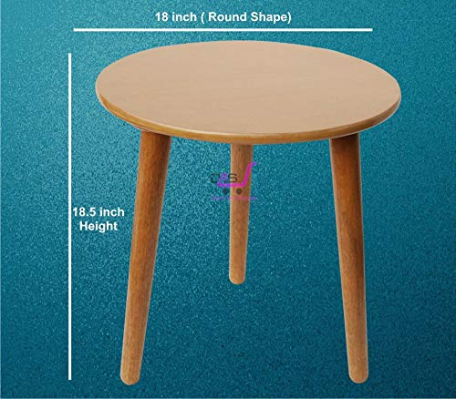 Image of Shoppee Foldable Oval Shaped Bed Side Table for Coffee Tea & Living Room Beauty Full Table (Large, Wood , Natural )