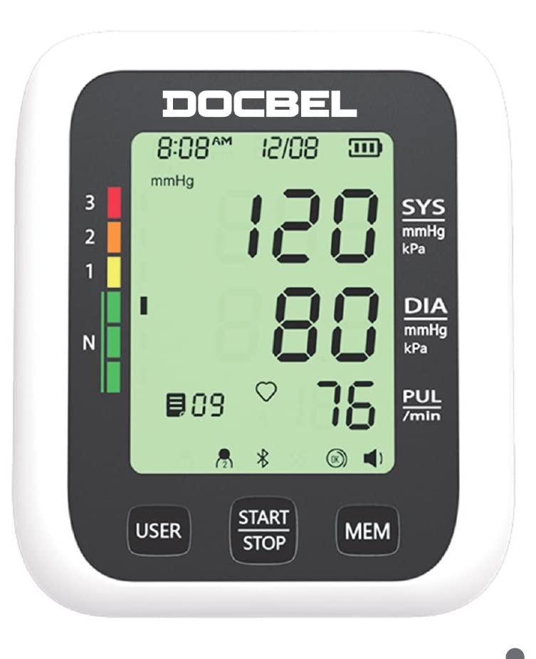 DOCBEL Automatic Portable Digital Blood Pressure BP Monitoring Machine for Advanced Accurate Measurement With LCD Display - Arm Size - 22-42cm (Backlit Display) (B0BVR89XC7) Amazon Price History, Amazon Price Tracker