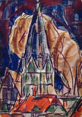 Cuadro pintura San Patroco en Soest lienzo decorativo Christian Rohlfs mural 60x90cm