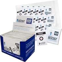 Integra Boost 2-Way Humidity Control Packs 69% RH 8g 20 Pack + 67g 12 Pack 2-Way Humidity Packs with Replacement Indicator Cards - Moisture Absorber for Herbs, Spices and More