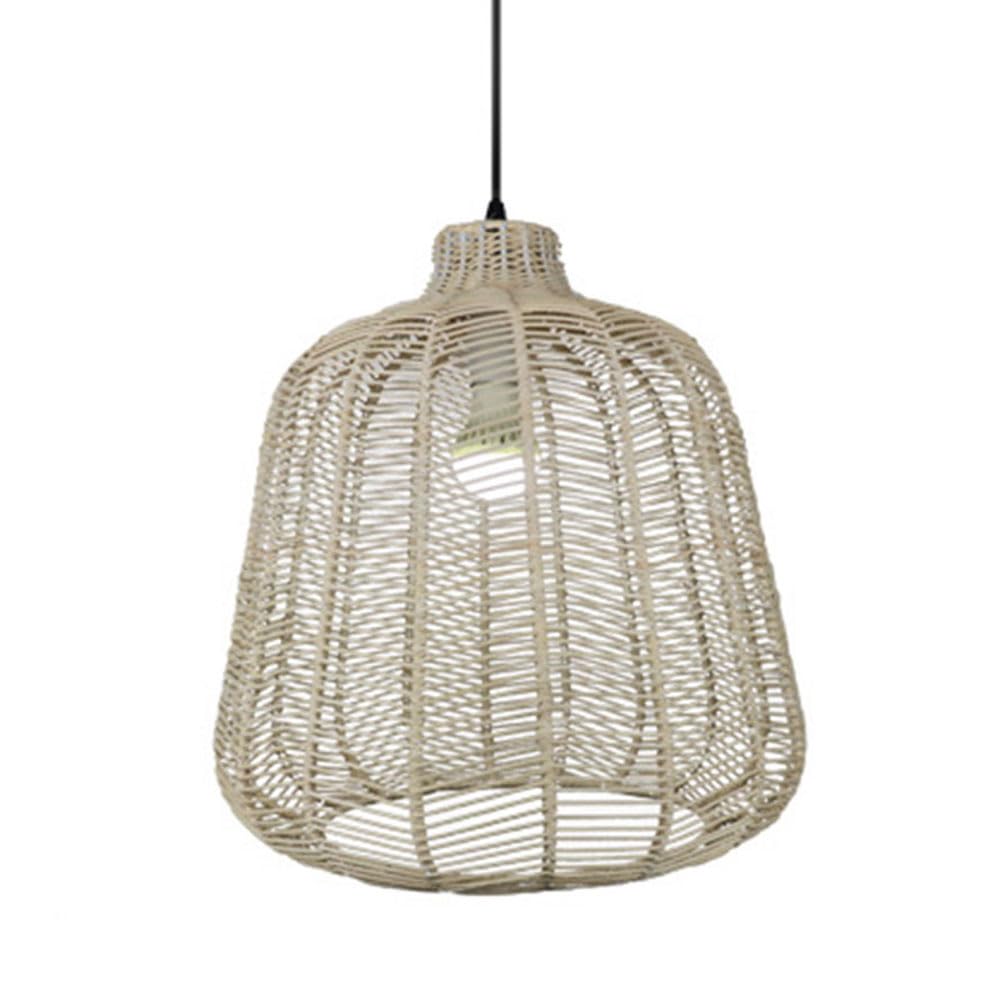 AYQJMD 15.7 Inch Adjustable Chandelier Rustic Farmhouse Wicker Woven Pendant Light Fixture Ceiling Hanging Dining Room Rattan Hanging Lamp for Indoor Living Room, Bedroom, Dining Room, Porch