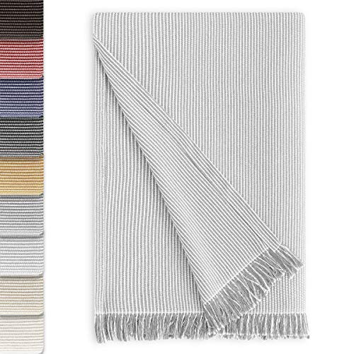 Vipalia Colcha Multiusos Sofa. Plaid para Cama. Manta Foulard Cubresofa Cubrecama. Comoda Practica y Suave. Poliester Algodón. Calidad Diseño. Paul 230 x 260 cm Gris Claro