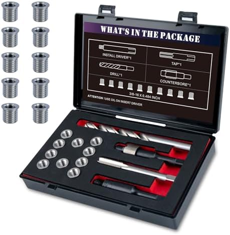 Amazon.com: SENNMONN 3/8-16 SAE Thread Repair Kit with Insert HSS Drill ...