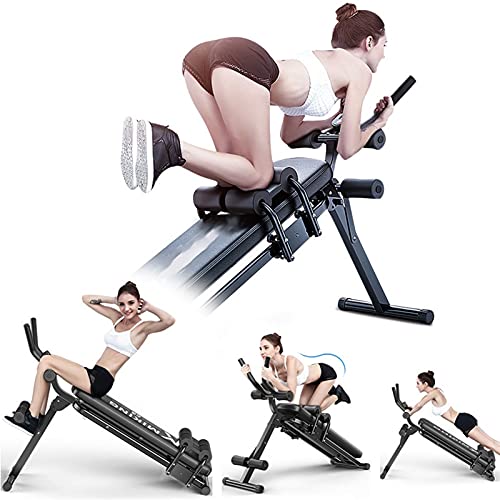 MQQ Opvouwbare zitbank, verstelbare tillen fitness oefenplank taille rug ondersteuning training gewicht Bench helling afname Ab home gym voor full body workout bank (kleur: zwart) - Afbeelding 6