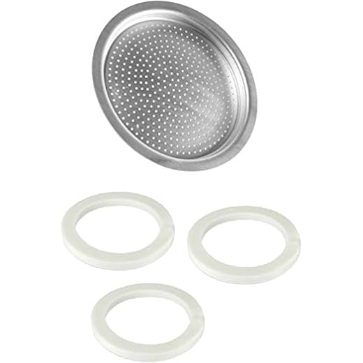 Univen Espresso Filter and Gasket Seals fits Bialetti 6 Cup